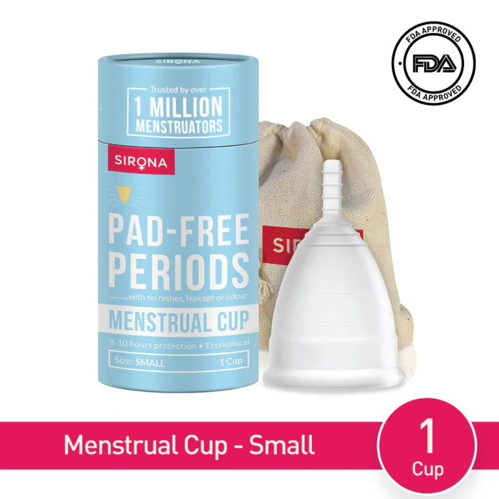 Sirona FDA Approved Reusable Menstrual Cup for Women (Small Size) | Protection for Up to 8-10 Hours