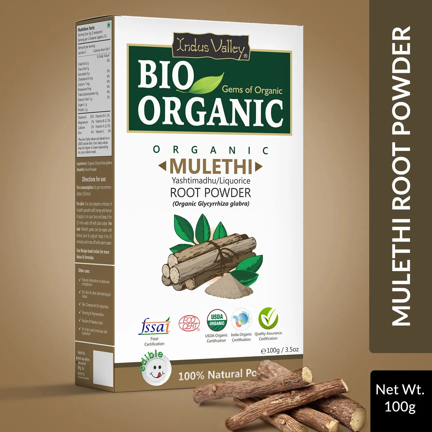 Indus valley bio organic mulethi powder