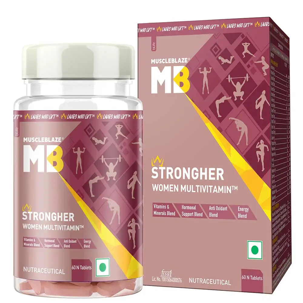 MuscleBlaze StrongHer Women Multivitamin for Energy & Stamina,  60 tablet(s)  Unflavoured