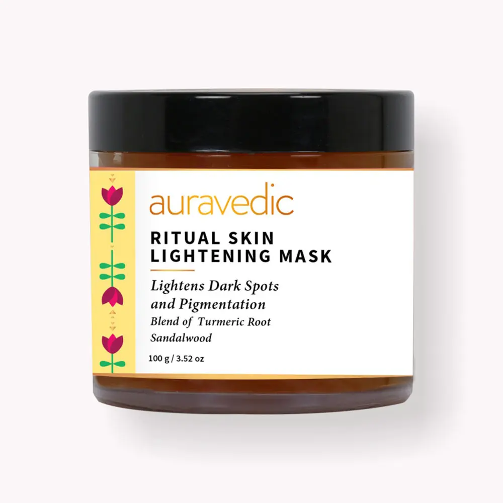 Auravedic Skin Lightening Mask . Detan Face Pack for Glowing Skin 100gm. Sandalwood Turmeric Tan Removal Face pack. Skin Lightening / Brightening for Women / Men