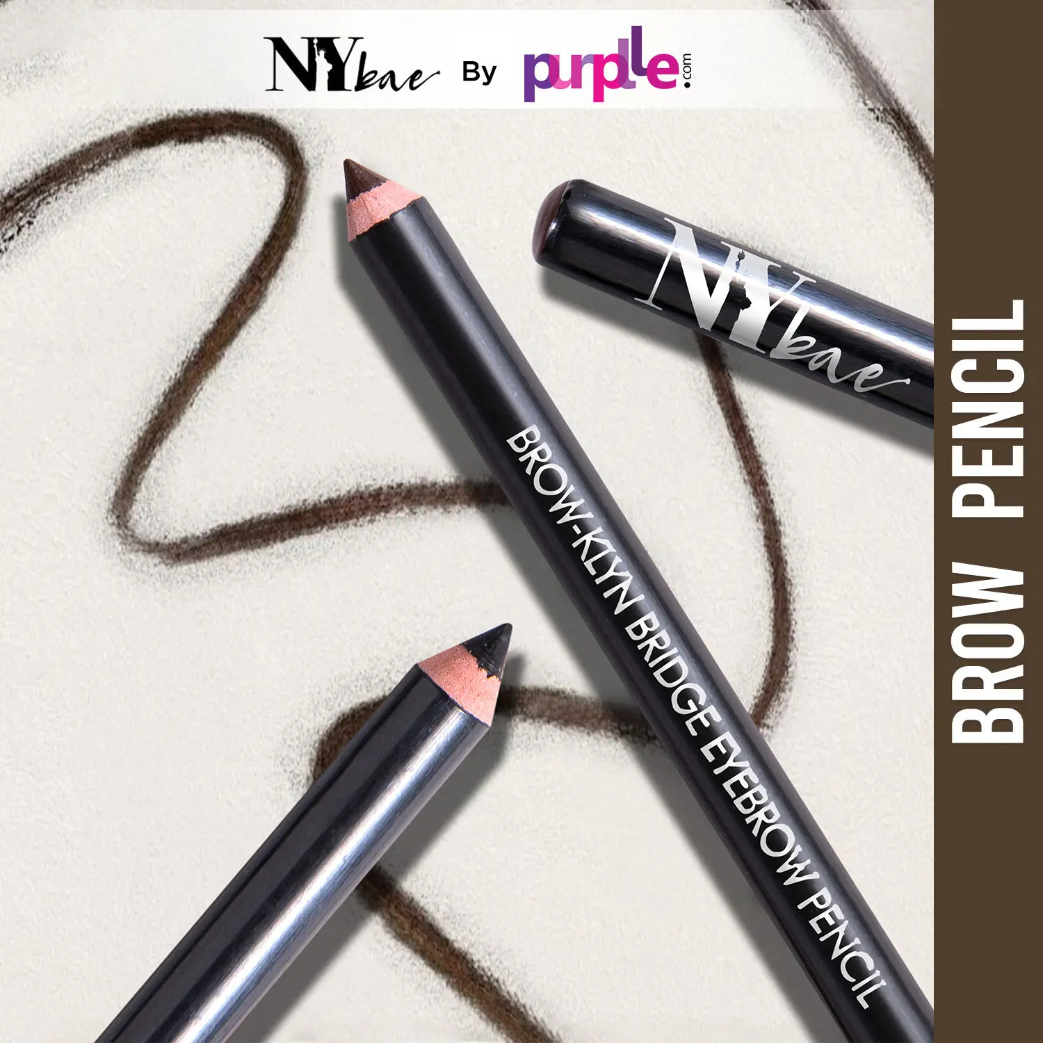 NY Bae Brow-klyn Bridge Eye Brow Pencil| Brown| For Fuller Brows| Smudge Free (1.4 g)