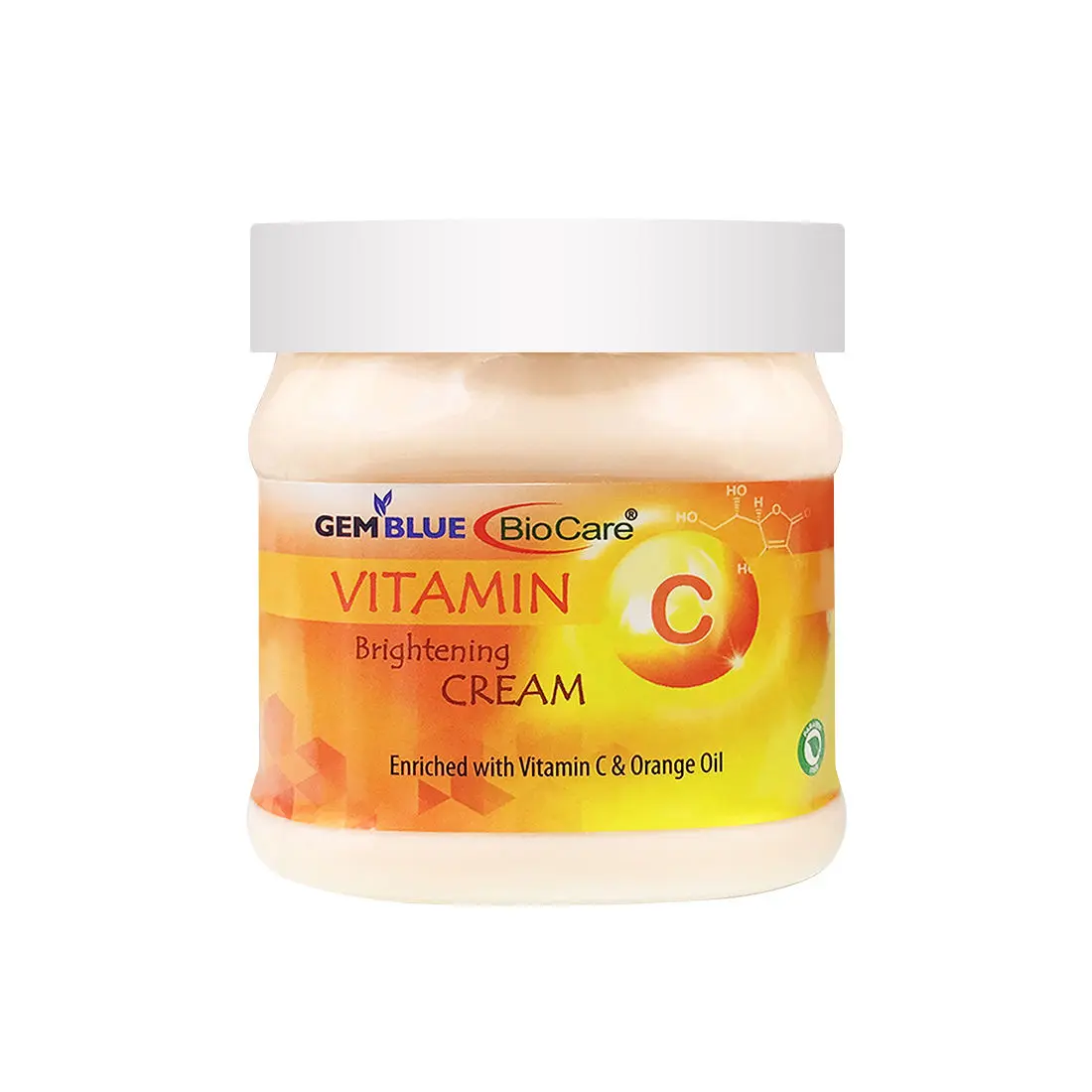 Gemblue Biocare Vitamin C Brightening Cream enriched with Vitamin C and Orange Oil, Suitable for All Skin types - 500ml