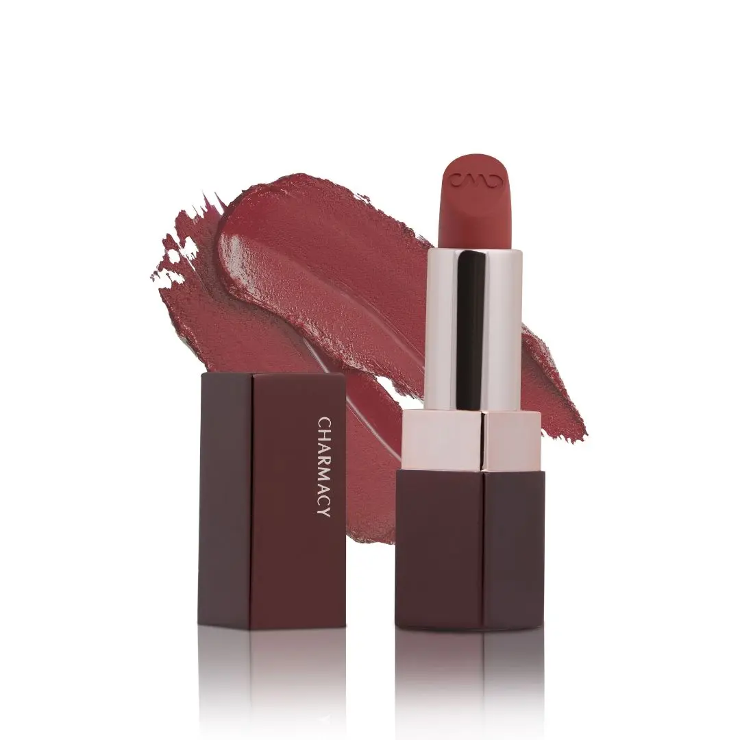 Charmacy Milano Soft Satin Matte Lipstick (Jelly Bean) - 3.8g, High Coverage, Single Stoke, Hydrating on Lips, Matte In Texture, Glides Smoothly, Vibrant Colors, Non Toxic, Vegan, Cruelty Free