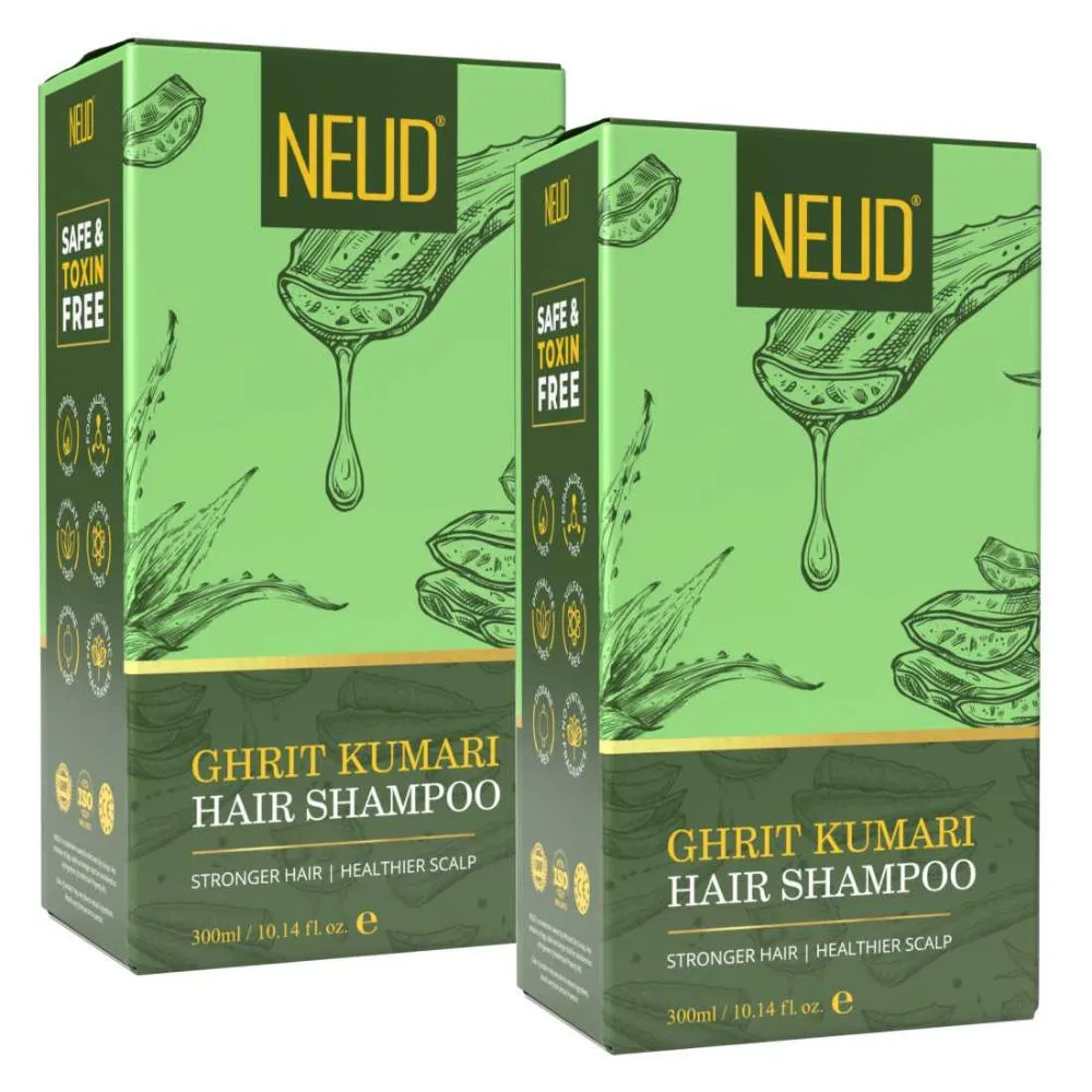 Neud Premium Ghrit Kumari Hair Shampoo for Men & Women - Pack of 2