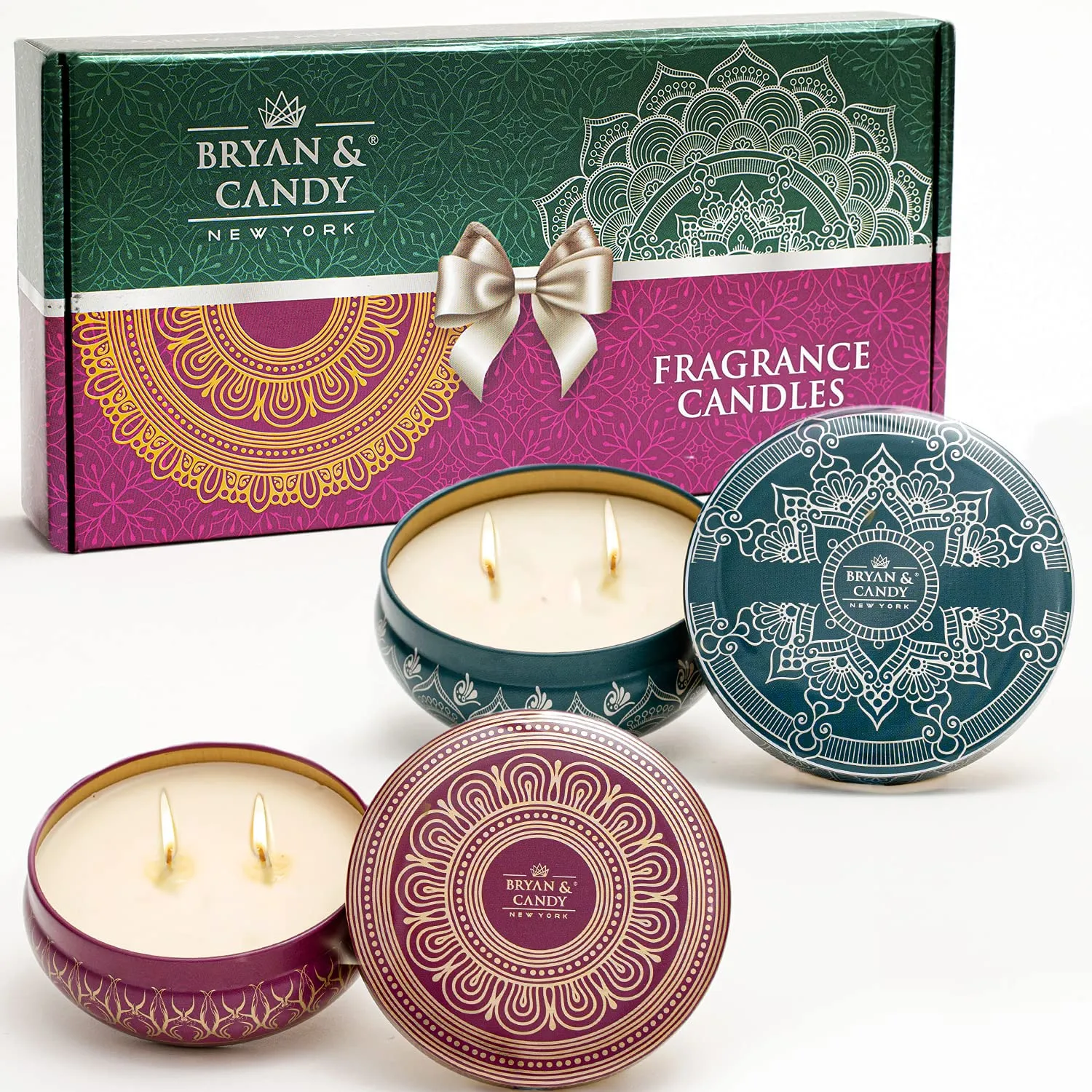 BRYAN & CANDY Jasmine- Black Rose Candle (pack Of 2)