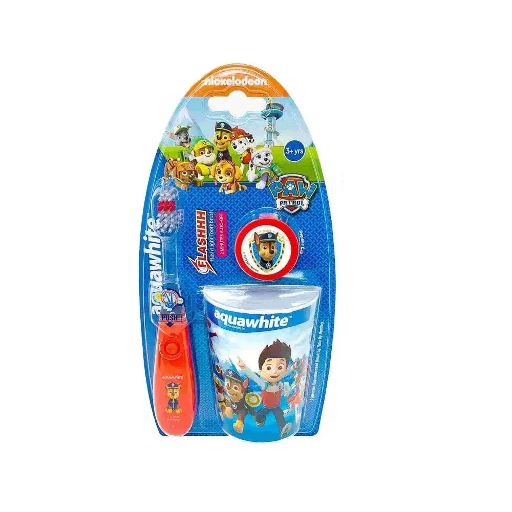 Aquawhite Paw Patrol Flashhh Toothbrush - Set of 3 Red