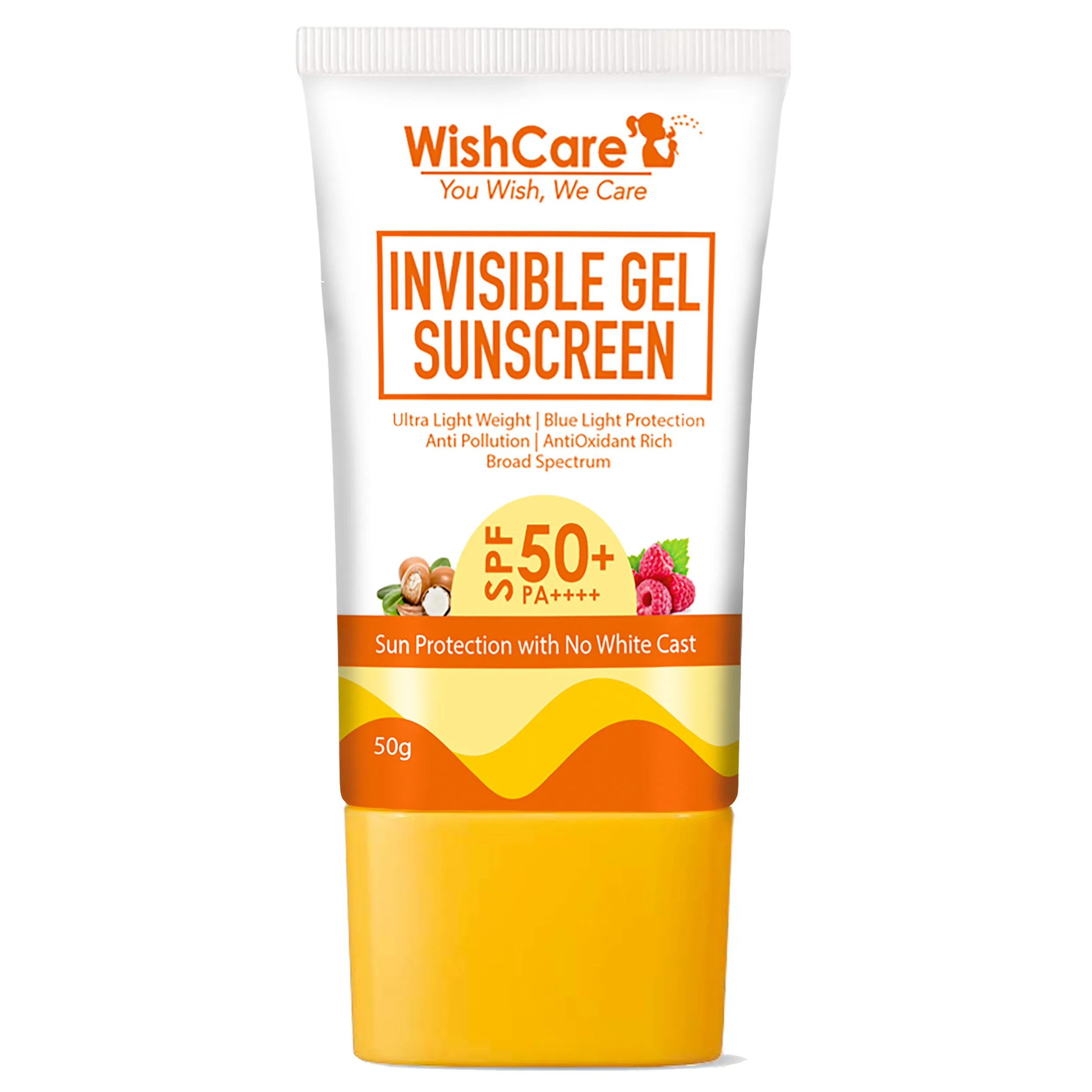 Wishcare Invisible Gel Sunscreen SPF 50+ Pa++++ - Oil Free Broad Spectrum With No White Cast SPF 50