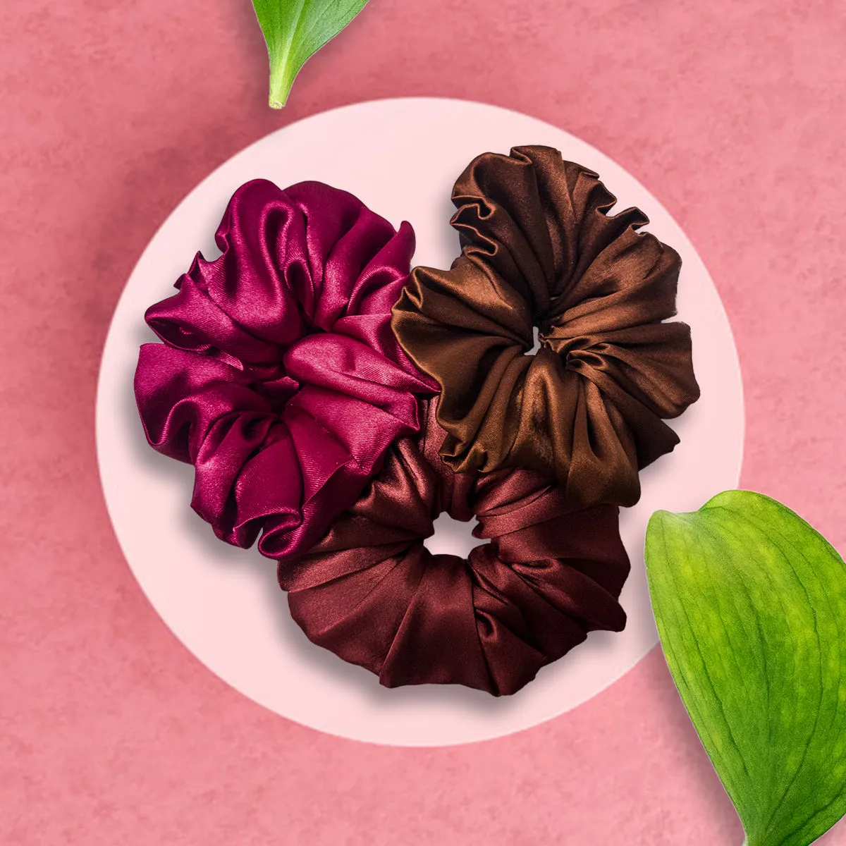 Hair Drama Co. Ruby Scrunchies - Set Of 3