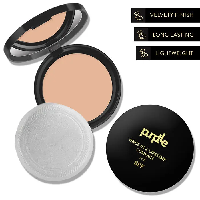 Purplle Long Lasting Compact Powder, Once In A Lifetime - That Special Honey Proposal 4 | Oil control | Evens skintone | With SPF | Mattifying | Natural Finish | Lightweight (9 g)