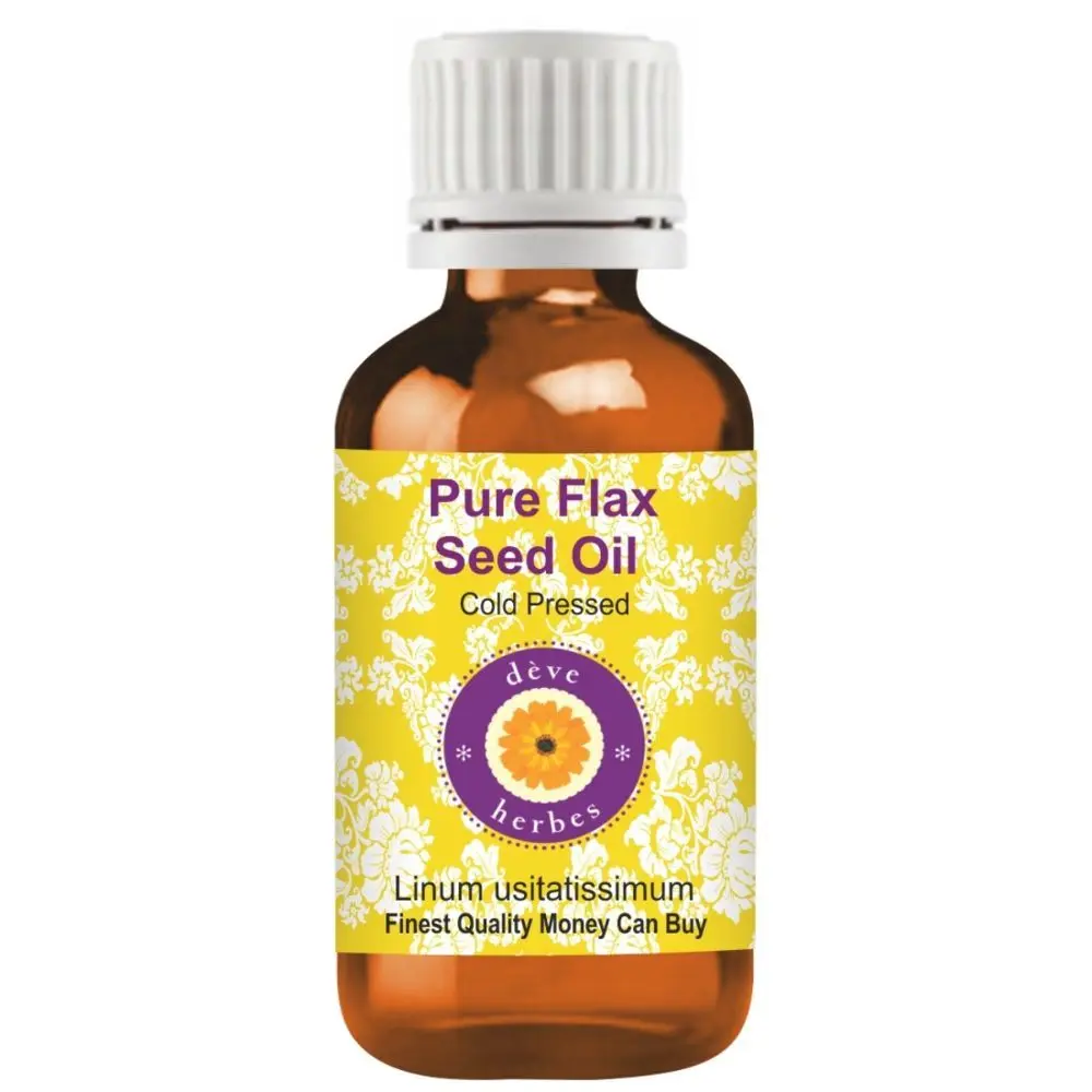 Deve Herbes Pure Flax Seed Oil (Linum usitatissimum) Natural Therapeutic Grade Cold Pressed 100ml