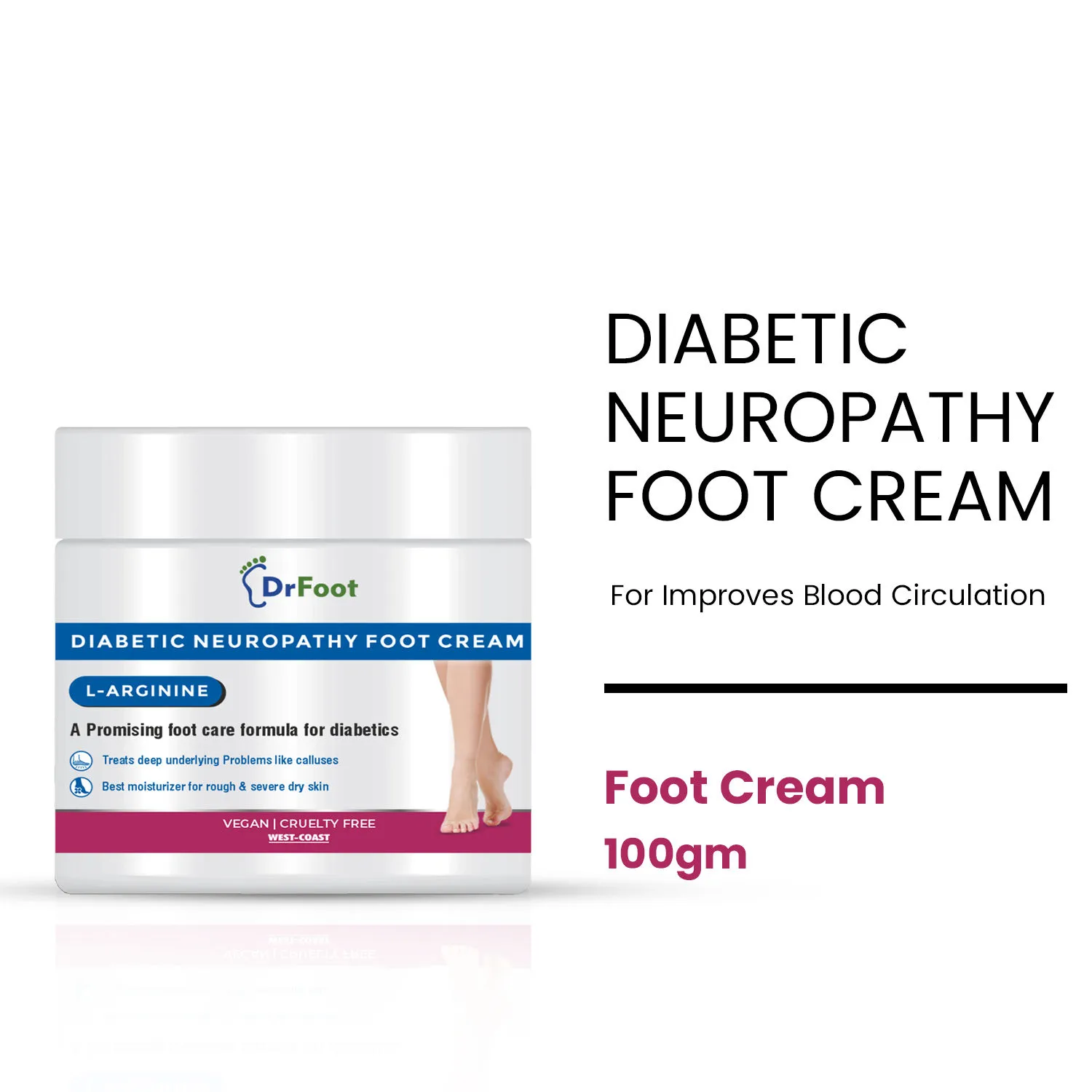 Dr.Foot Diabetic Neuropathy Foot Cream L-arginine & Dimethicone Improves Blood Circulation