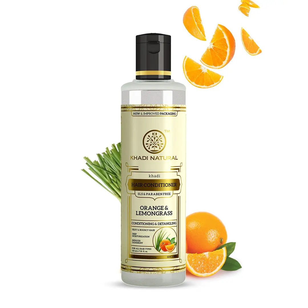 Khadi Natural Orange & Lemongrass Herbal Hair Conditioner - SLS & Paraben Free(210ml)