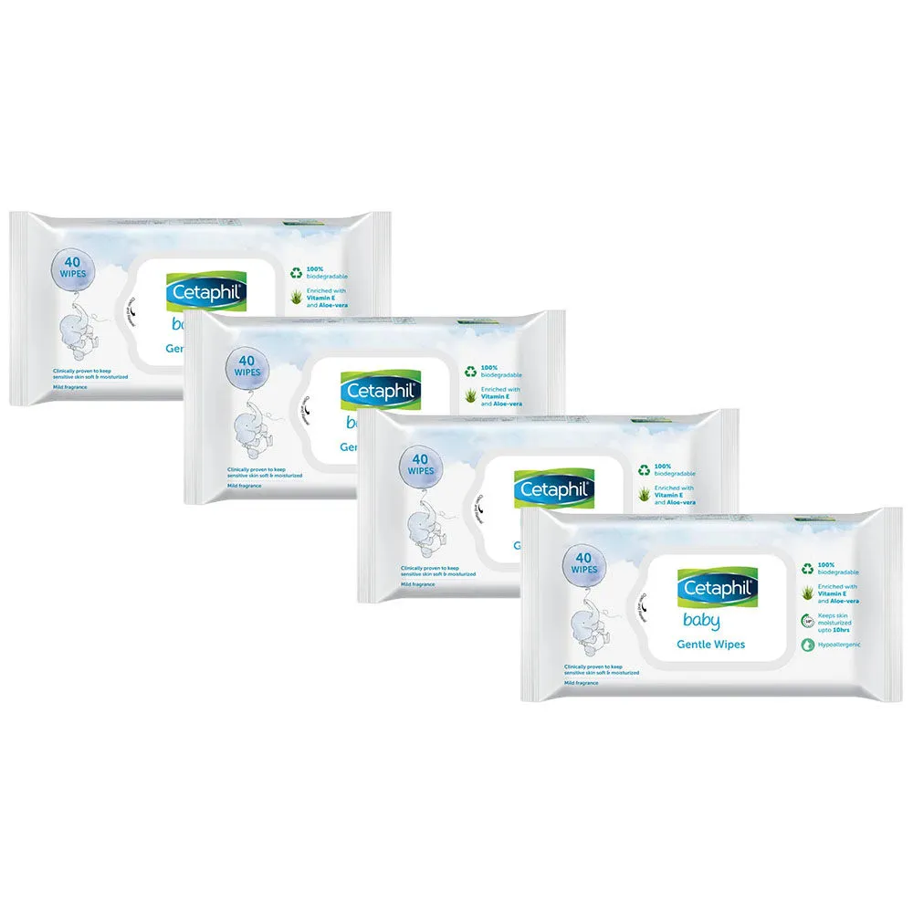 Cetaphil Baby Wipes 40 Pieces Pack Of 4