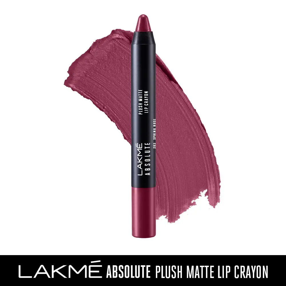 Lakme Absolute Plush Matte Lip Crayon 203 Spring Rose (2.8 g)