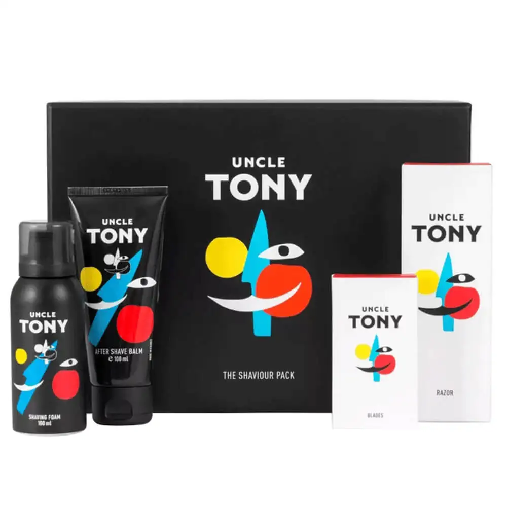 Uncle Tony Shaving System Pack,  4 Piece(s)/Pack  for All Skin Types Red