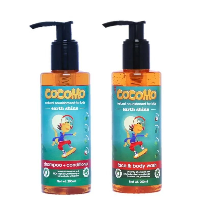 Cocomo Natural Top To Toe Wash For Kids - Earth Shine Shampoo + Body Wash