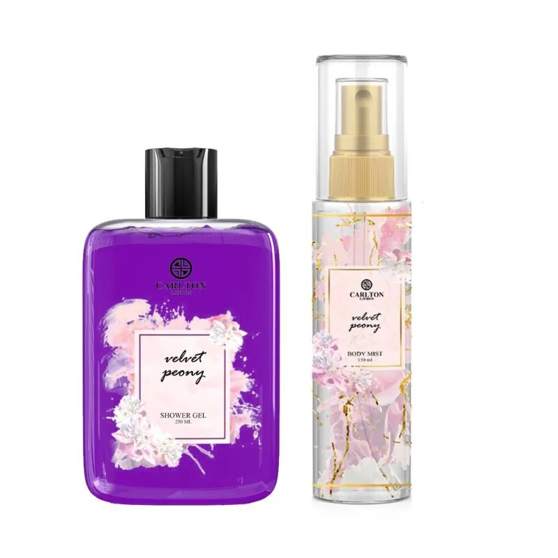 Carlton London Combo Velvet Peony Shower Gel And Velvet Peony Body Mist - Pack Of 2