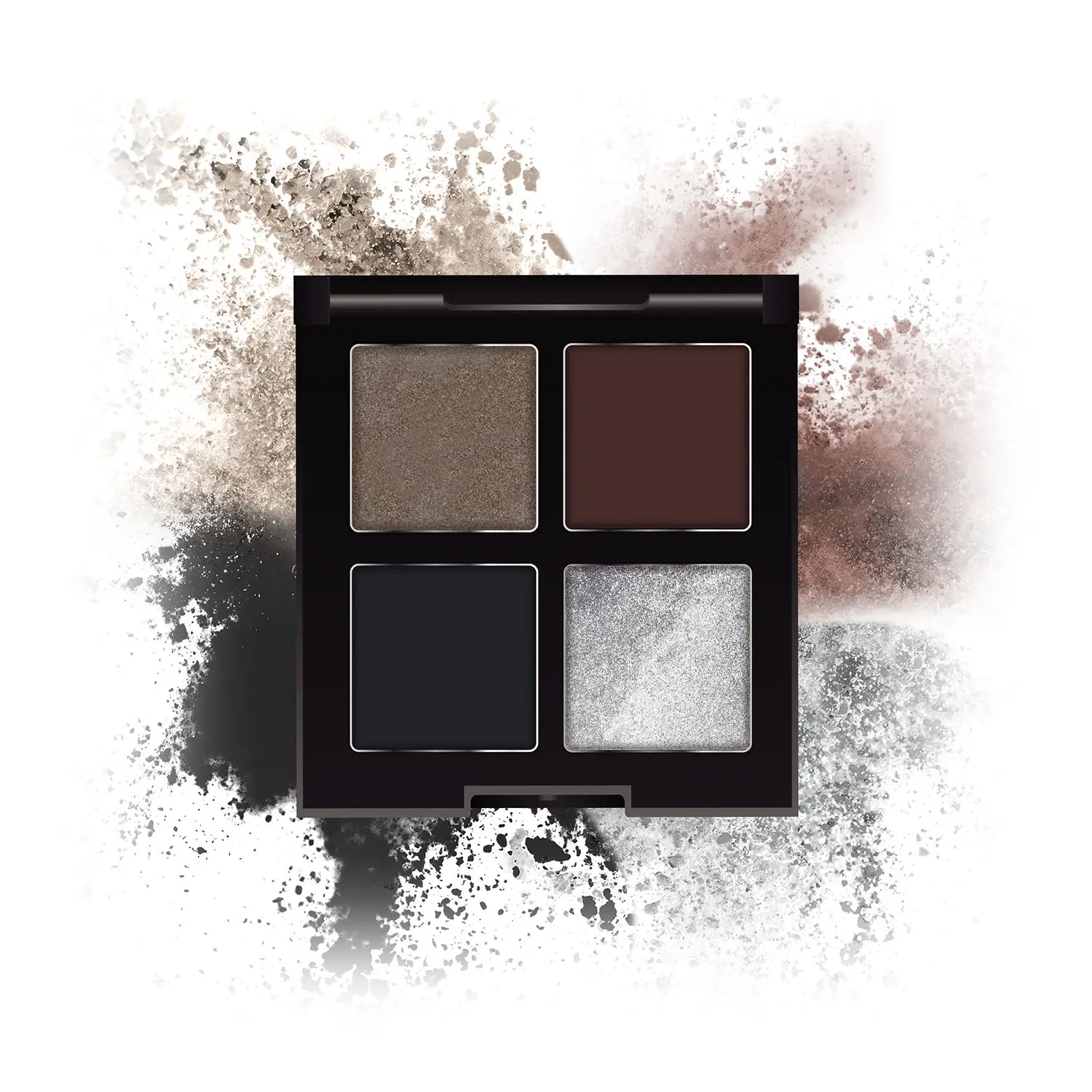 FACES CANADA 4 IN 1 Quad Eyeshadow Palette - Smokey Game 07, 4.8g