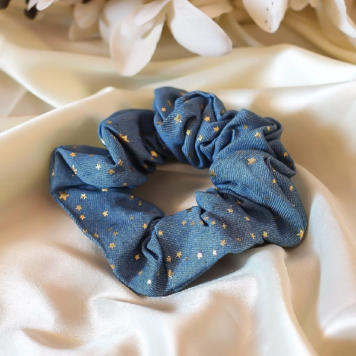 Bellofox Blue Denim Star Scunchie