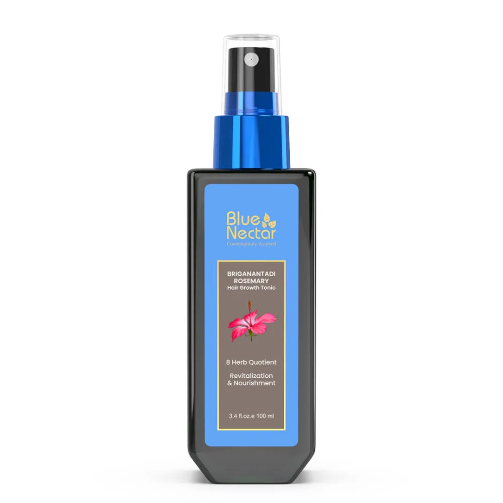 Blue Nectar Hair Growth Serum with Rosemary Oil for Hair Growth,Ayurvedic Hair Tonic with Almond Oil