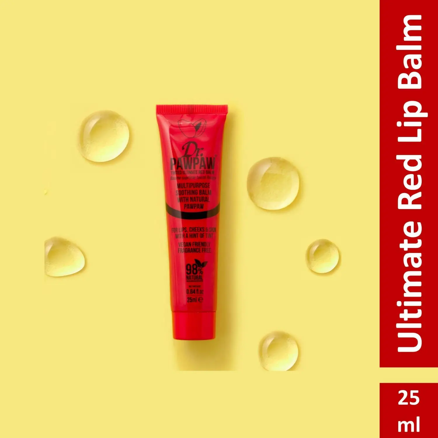 Dr.PAWPAW Ultimate Red Balm (25 ml)| No Fragrance Balm, For Lips, Skin, Hair, Cuticles, Nails, and Beauty Finishing