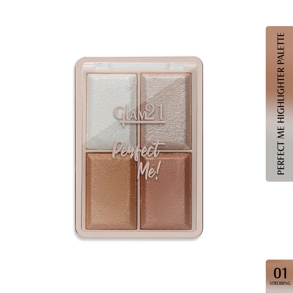 Glam21 Perfect Me! Highlighter Palette Blusher | Weightless Longlasting Illuminating Glow Face Kit| 6gm (Shade-01)