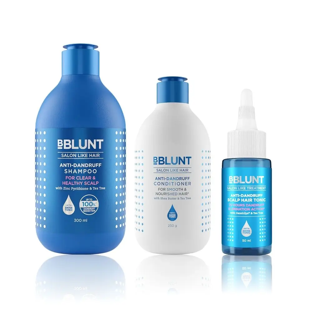 BBLUNT Anti-Dandruff Regimen (Scalp Tonic + Shampoo + Conditioner)