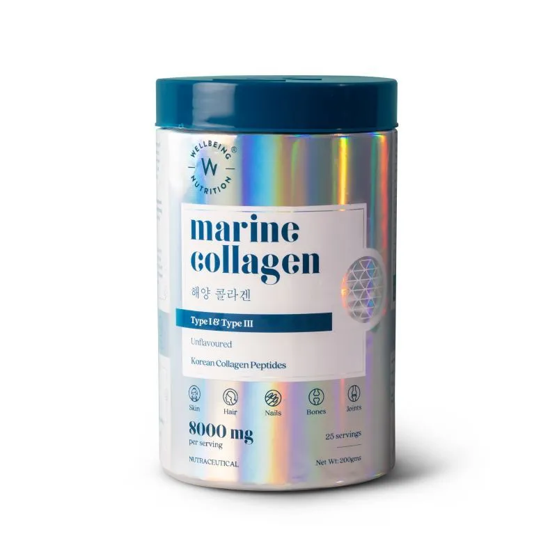 Wellbeing Nutrition Pure Korean Marine Collagen Peptides For Anti-Aging And Wrinkles