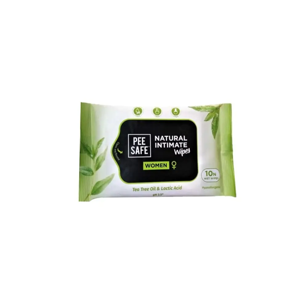 Pee Safe Natural Intimate Wipes - Pack of 10