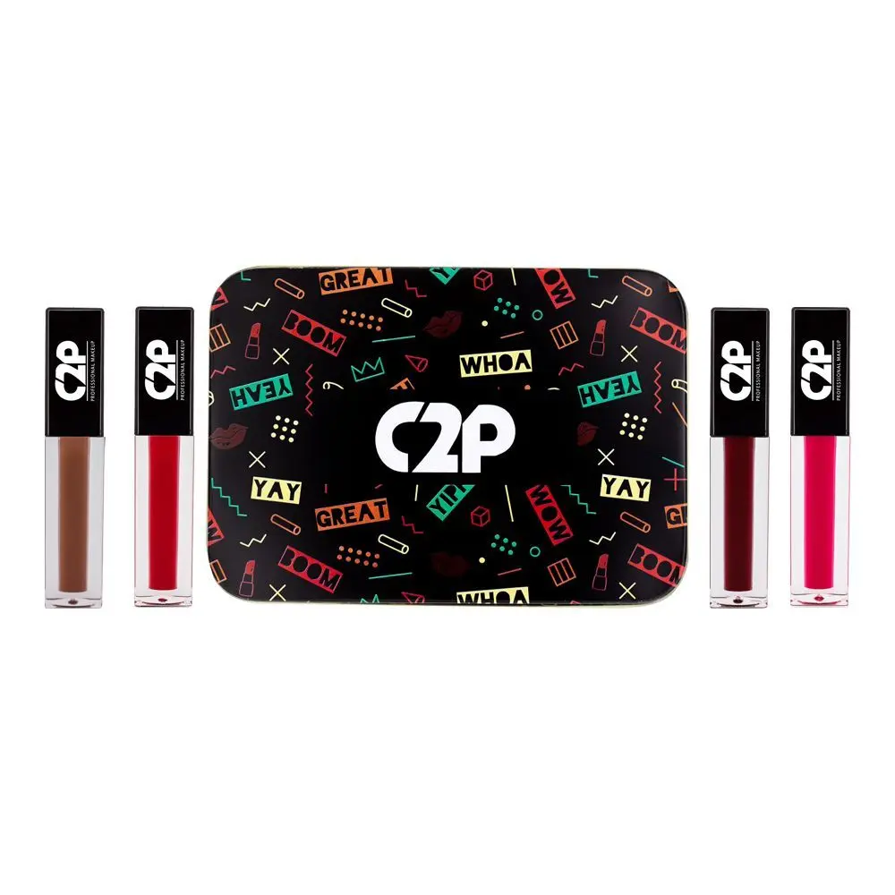 C2P Pro Epic Matte 4 in 1 Liquid Lipstick Combo Set (Pack Of 4)