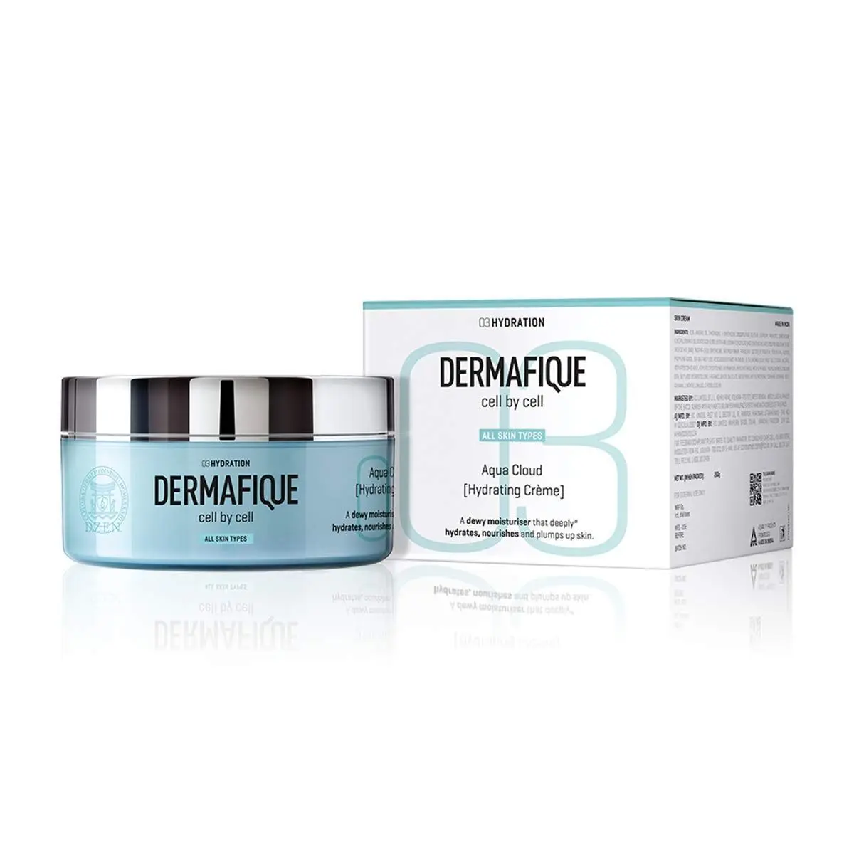 Dermafique Aqua Cloud Hydrating Creme , 200 g - normal, oily, dry and combination skin- Daily Light Moisturizer- For Soft Hydrated Glowing Skin- Dermatologist Tested