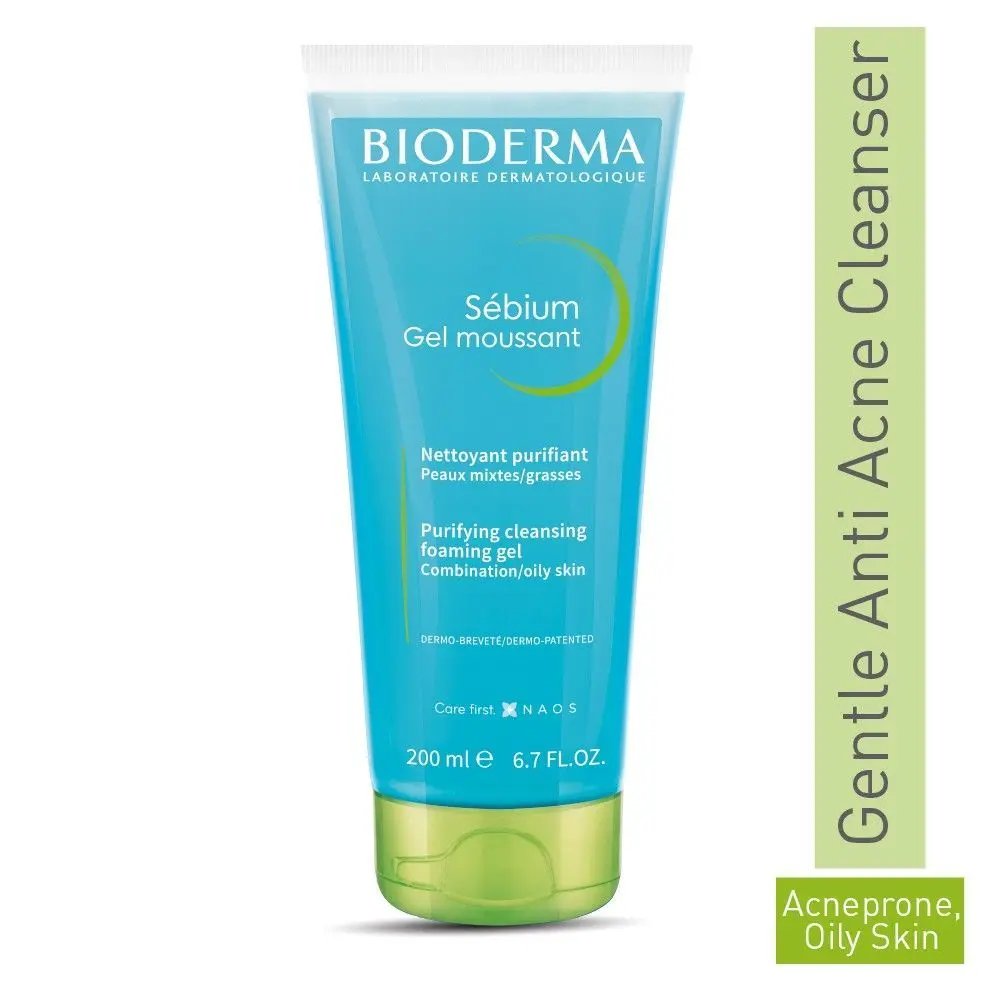 Bioderma Sebium Gel Moussant Purifying Cleansing Foaming Gel Combination To Oily Skin (Tube),(200 ml)