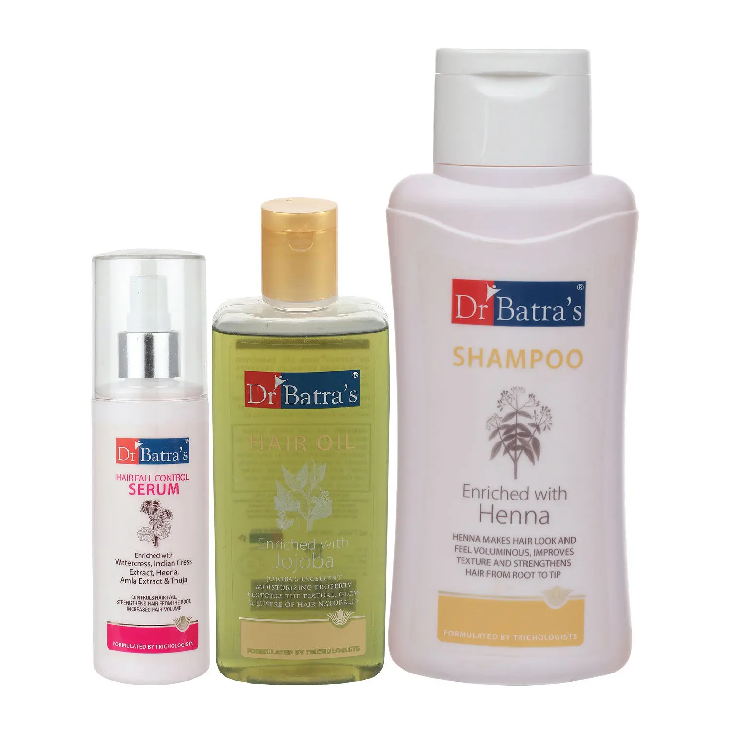 Dr Batra's Hair Fall Control Serum-125 ml, Normal Shampoo - 500 ml and Hair Oil - 200 ml