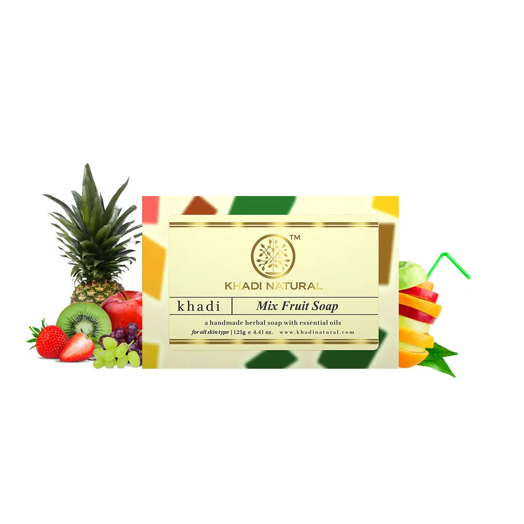 Khadi Natural Mix Fruit Handmade Soap| Deep Moisturize Skin - (125gm)