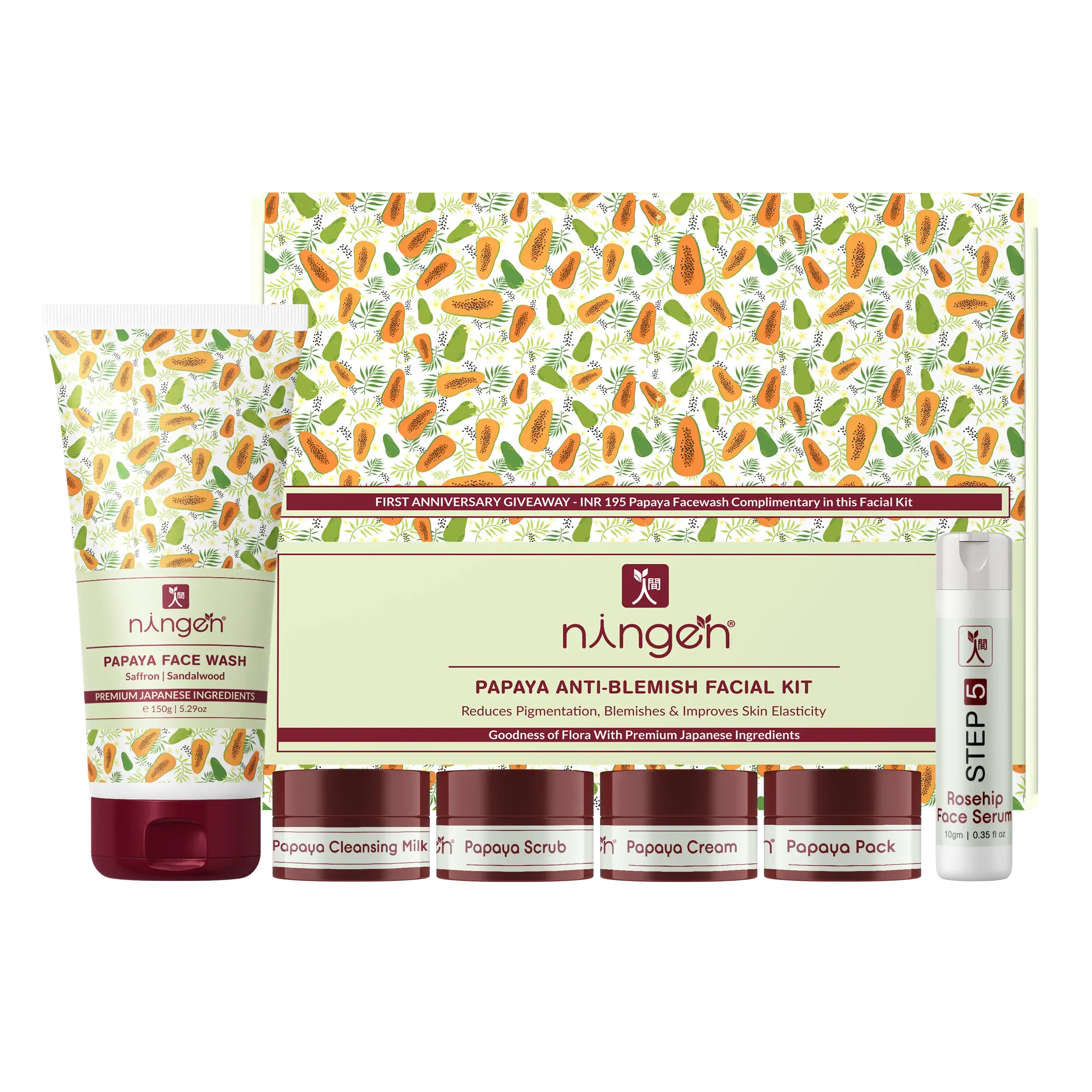 Ningen Papaya Anti-Blemish Facial Kit