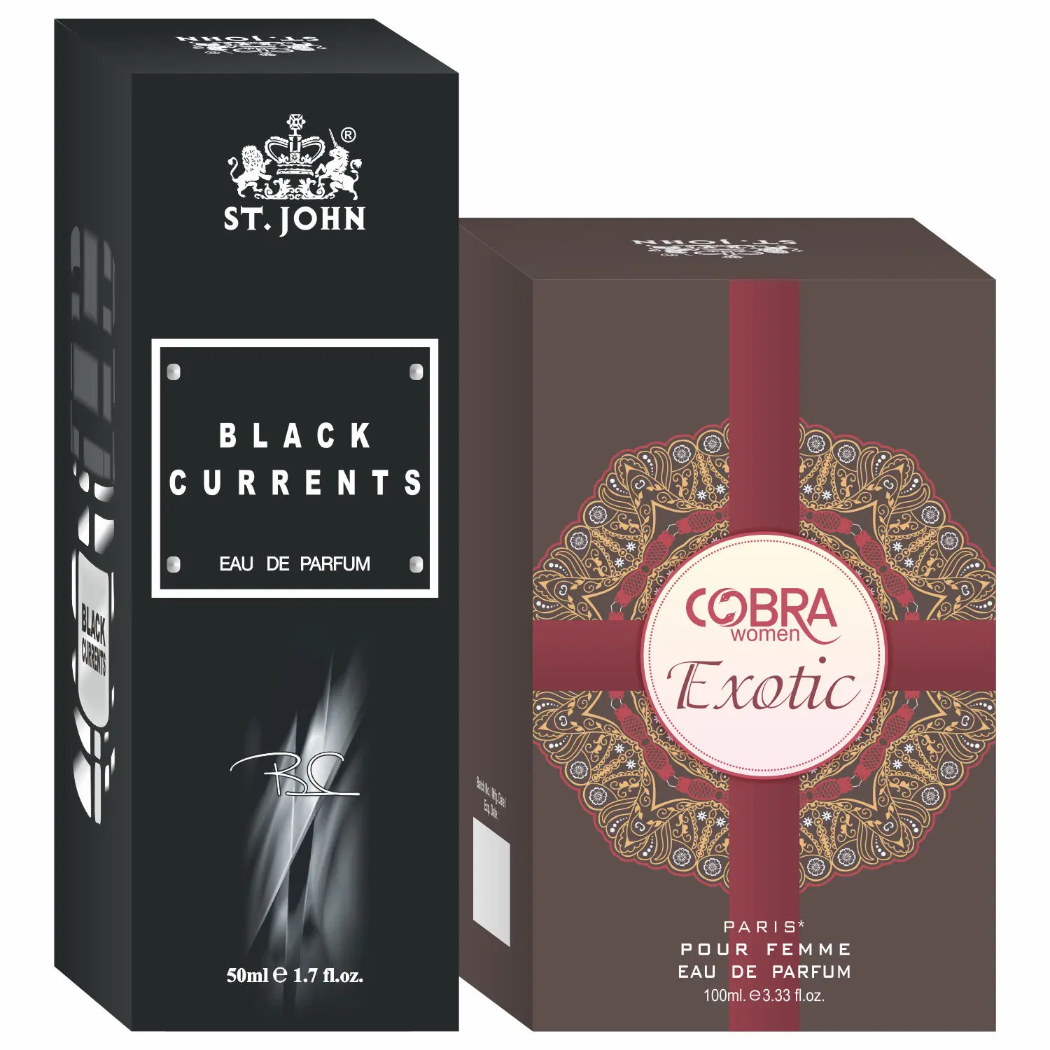 ST-JOHN Cobra Exotic 100ml & Black Current 50ml Body Perfume Combo Gift Pack Eau de Parfum - 150 ml (For Men & Women)