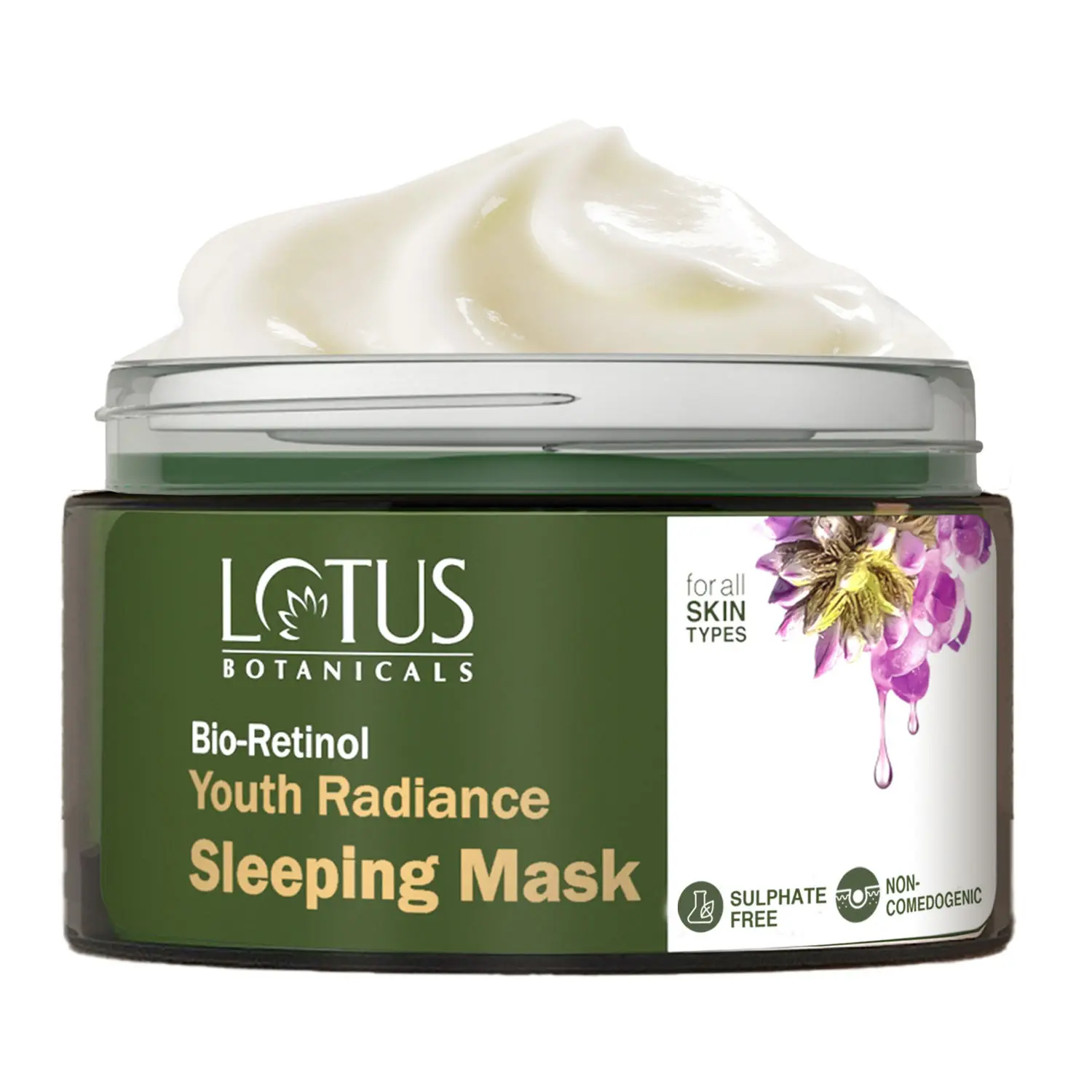 Lotus Botanicals Bio Retinol Youth Radiance Sleeping Mask | Reduces Fights Fine Lines & Nourishes Skin | Preservative Free | For All Skin Types |(50 g)