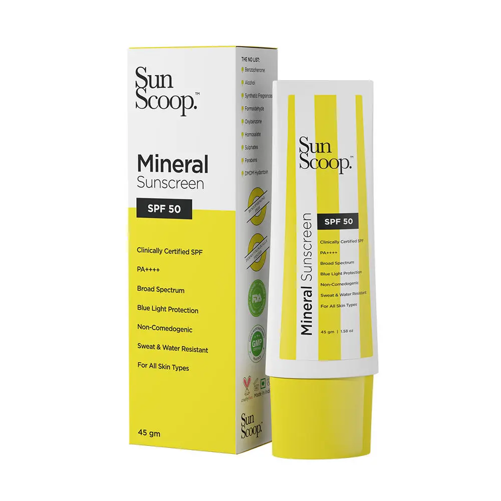 SunScoop Mineral Sunscreen SPF 50|For All Skin Types|Perfect For Everyday Use 45 gm