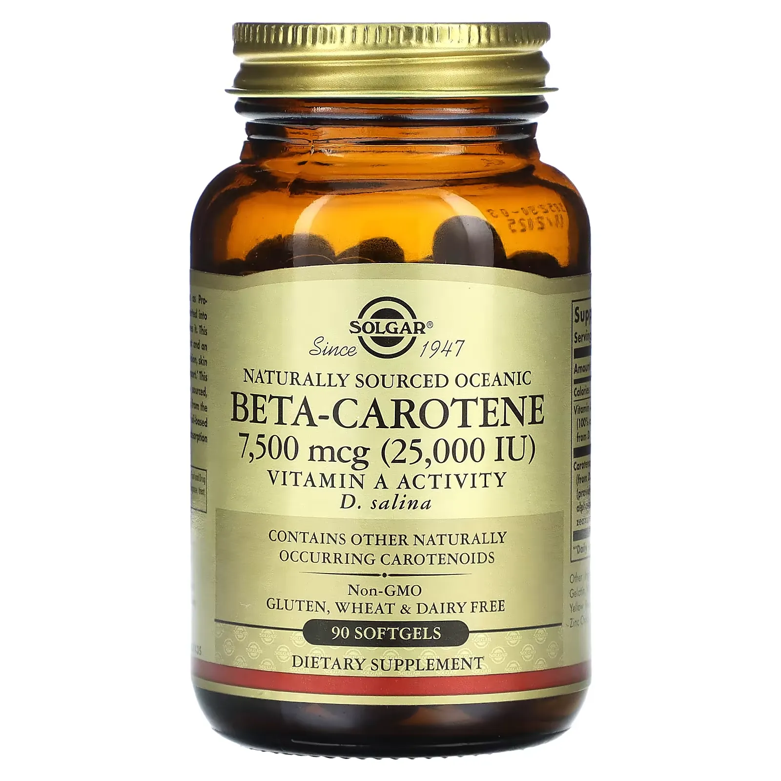 Naturally Sourced Oceanic Beta-Carotene, 7,500 mcg (25,000 IU), 90 Softgels