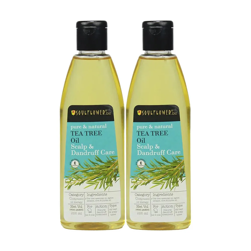 Soulflower Tea Tree Scalp Anti Dandruff Oil - Pack of 2