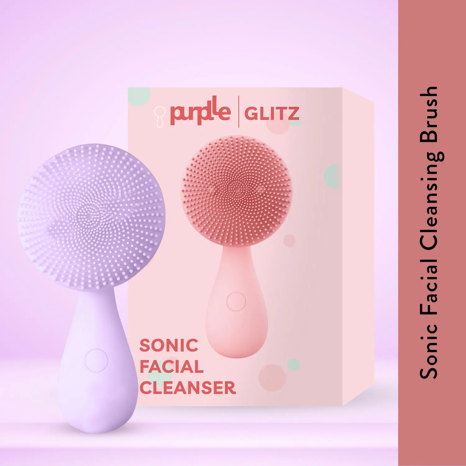 Purplle Glitz Sonic Facial Cleanser | Face Appliance | Smoothening | Exfoliating | Portable | Removes dead skin cells | Multiple speeds