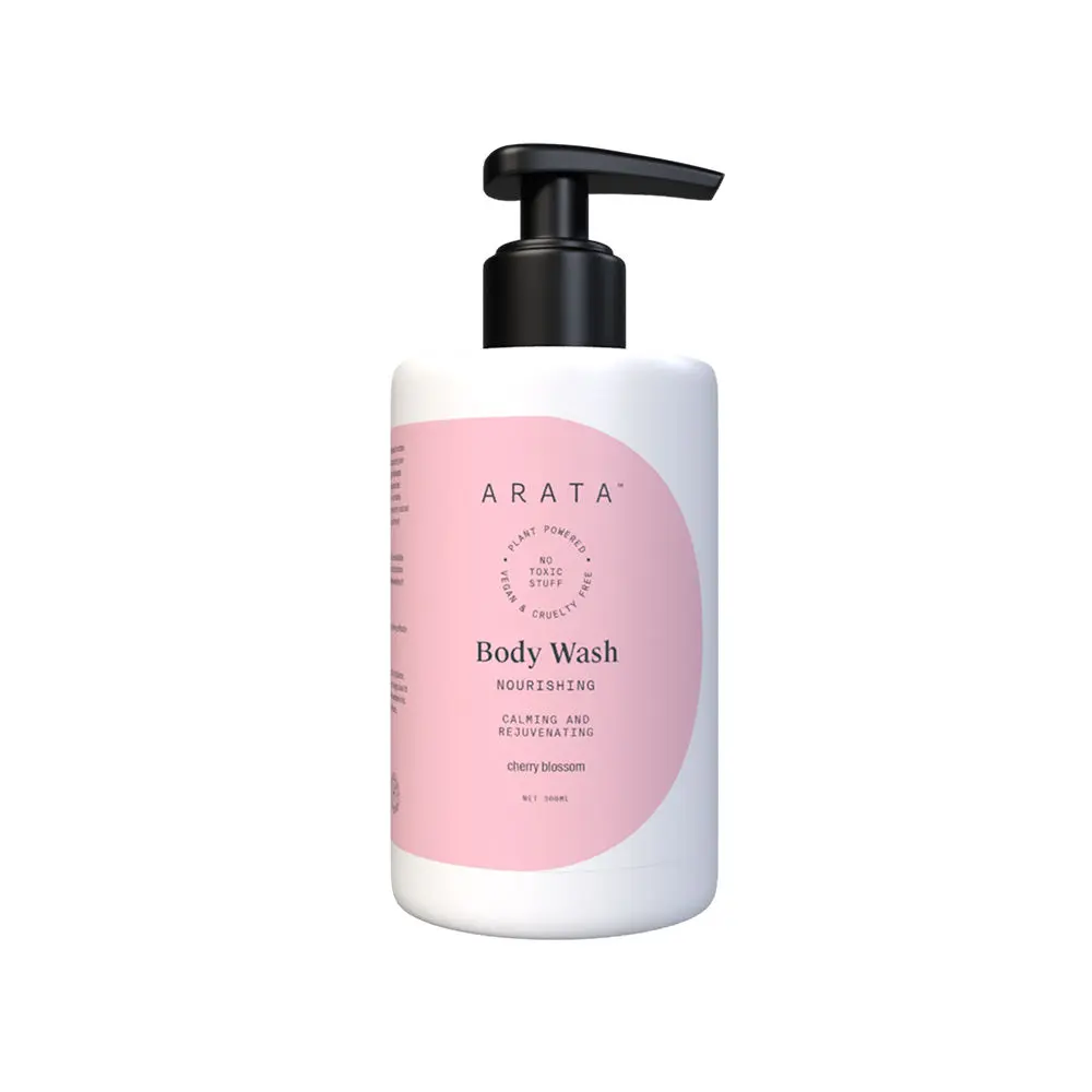 Arata Nourishing Body Wash with Cherry Blossom Fragrance | Daily Calming Body Wash for Men & Women | Gently Cleanses | Natural, Vegan & Cruelty-Free| 300ml