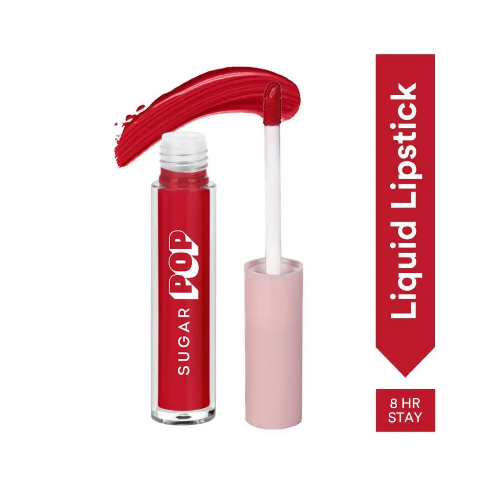 SUGAR POP Liquid Lipstick - 02 Cherry (Red) – 2.5 ml – Velvet Matte Texture, Non-drying Formula, Transfer Proof, Long Lasting, Rich Hydrating Pigment l All Day Wear Lipstick for Women