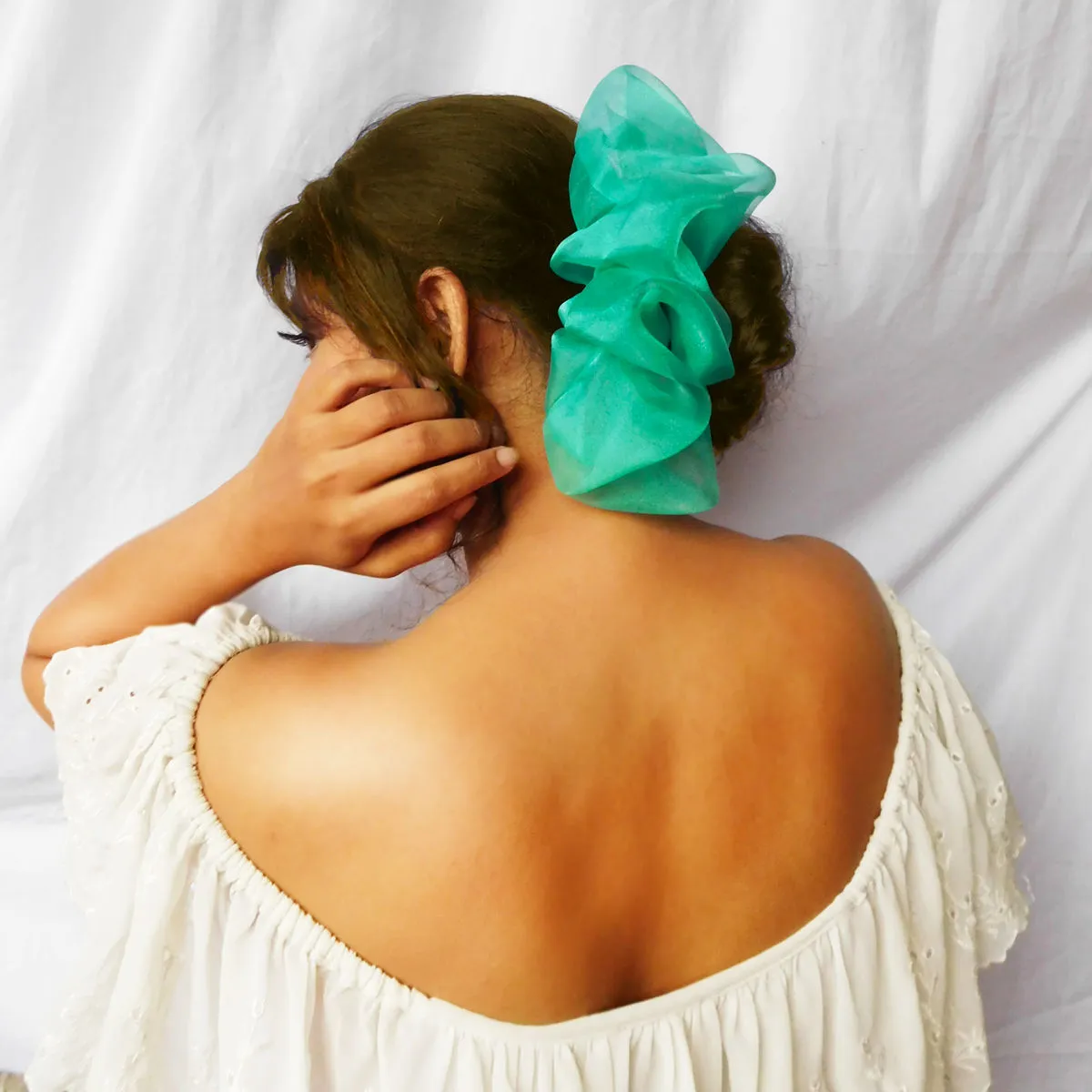 Soho Boho Studio Teal Cloud Oversized Scrunchies