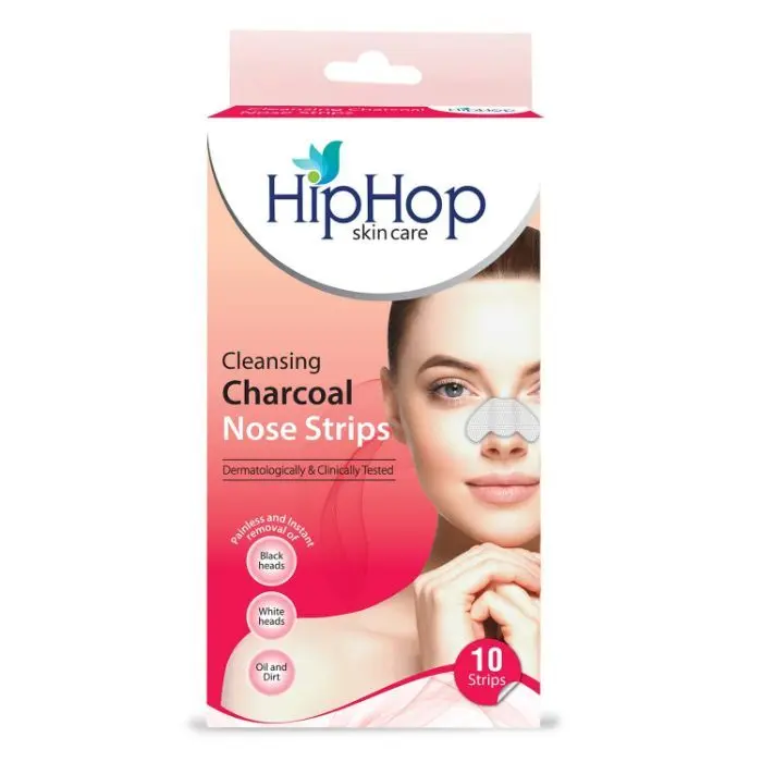 HipHop Skincare Cleansing Charcoal Nose Strips for Women - Blackhead Remover & Pore Cleanser (10 Strips)