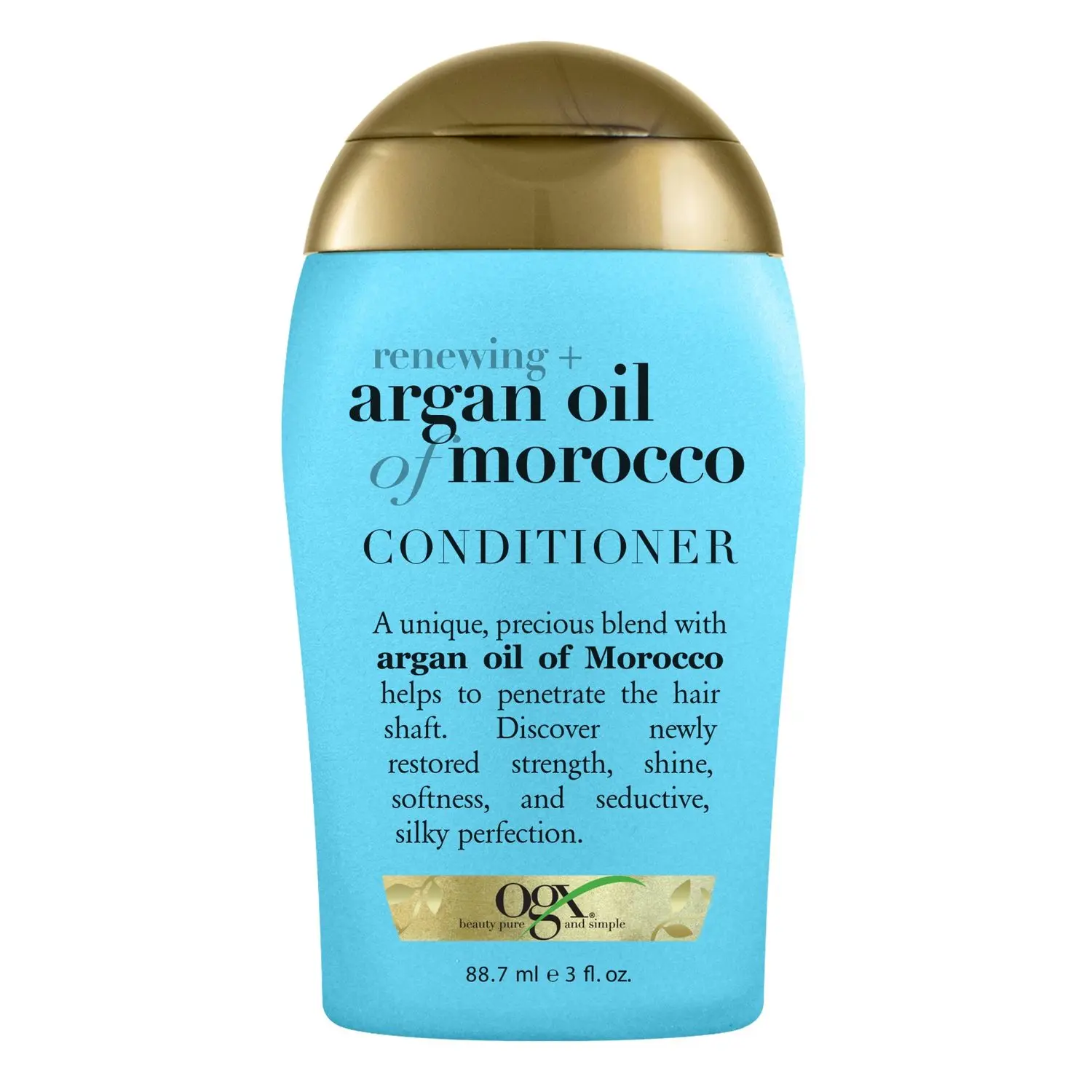 OGX Trail Pack Renewing + Argan Oil of Morocco Hydrating Hair Conditioner, Cold-Pressed Argan Oil to Help Moisturize, Soften & Strengthen Hair, Paraben-Free with Sulfate-Free Surfactants, 88.7ml