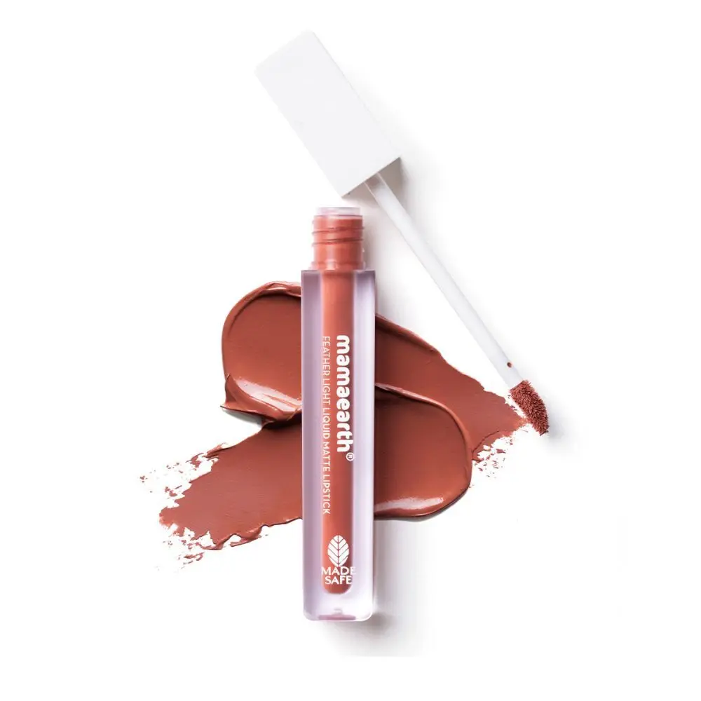 Mamaearth Feather Light Liquid Matte Lipstick with Coconut & Vitamin E - 01 Nude Perfect - 3.5 ml