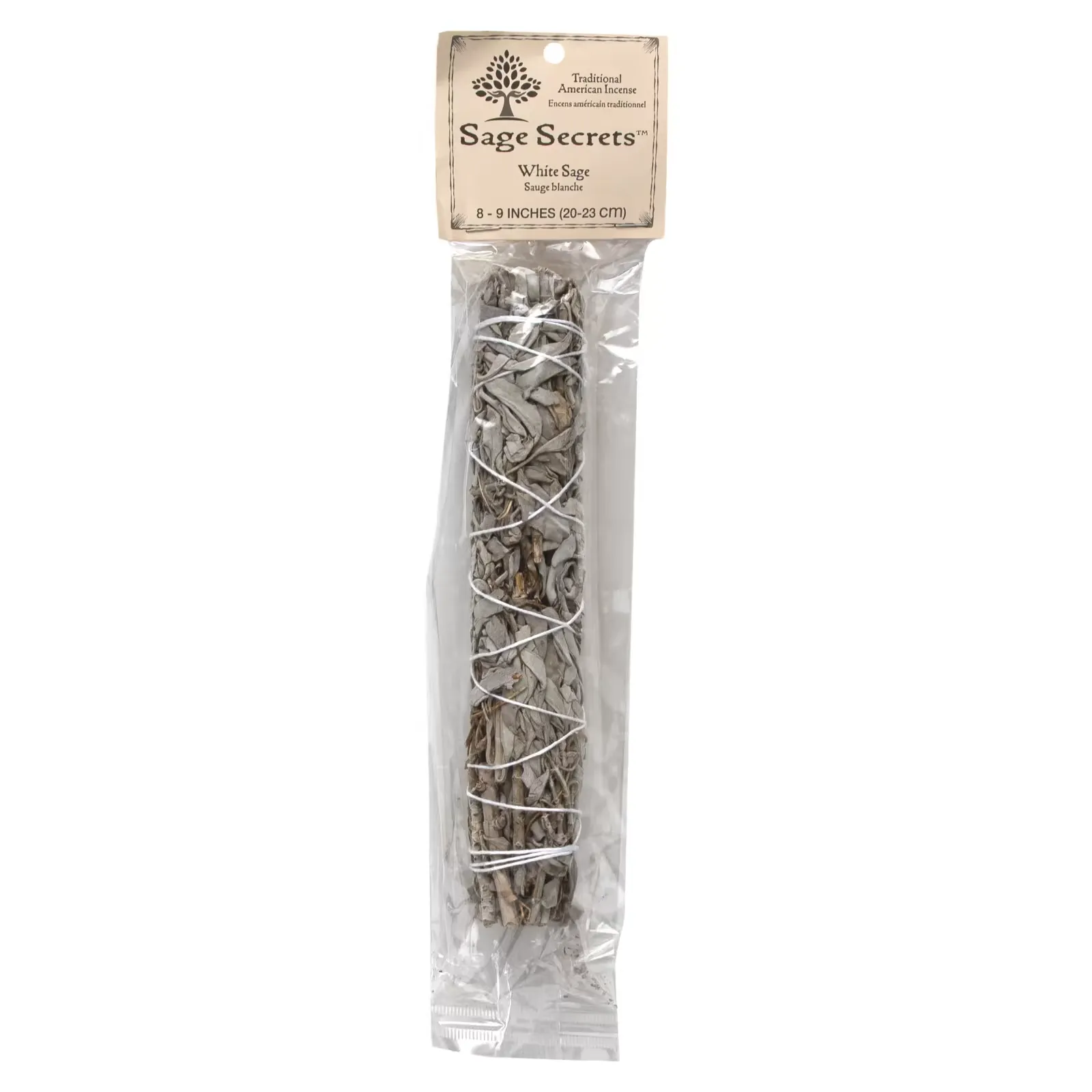 Traditional American Incense, White Sage, Large (8-9 inches), 1 Smudge Wand