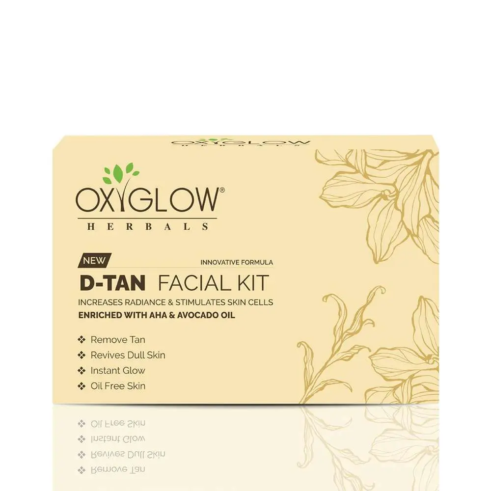 OxyGlow Herbals D-Tan Facial Kit,50g, Revives dull-skin, Instant Glow