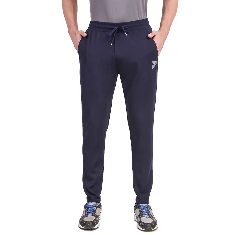 Fitinc Dobby Stretchable Trackpant for Men with Two Zipper Pockets,  Navy Blue  XXL